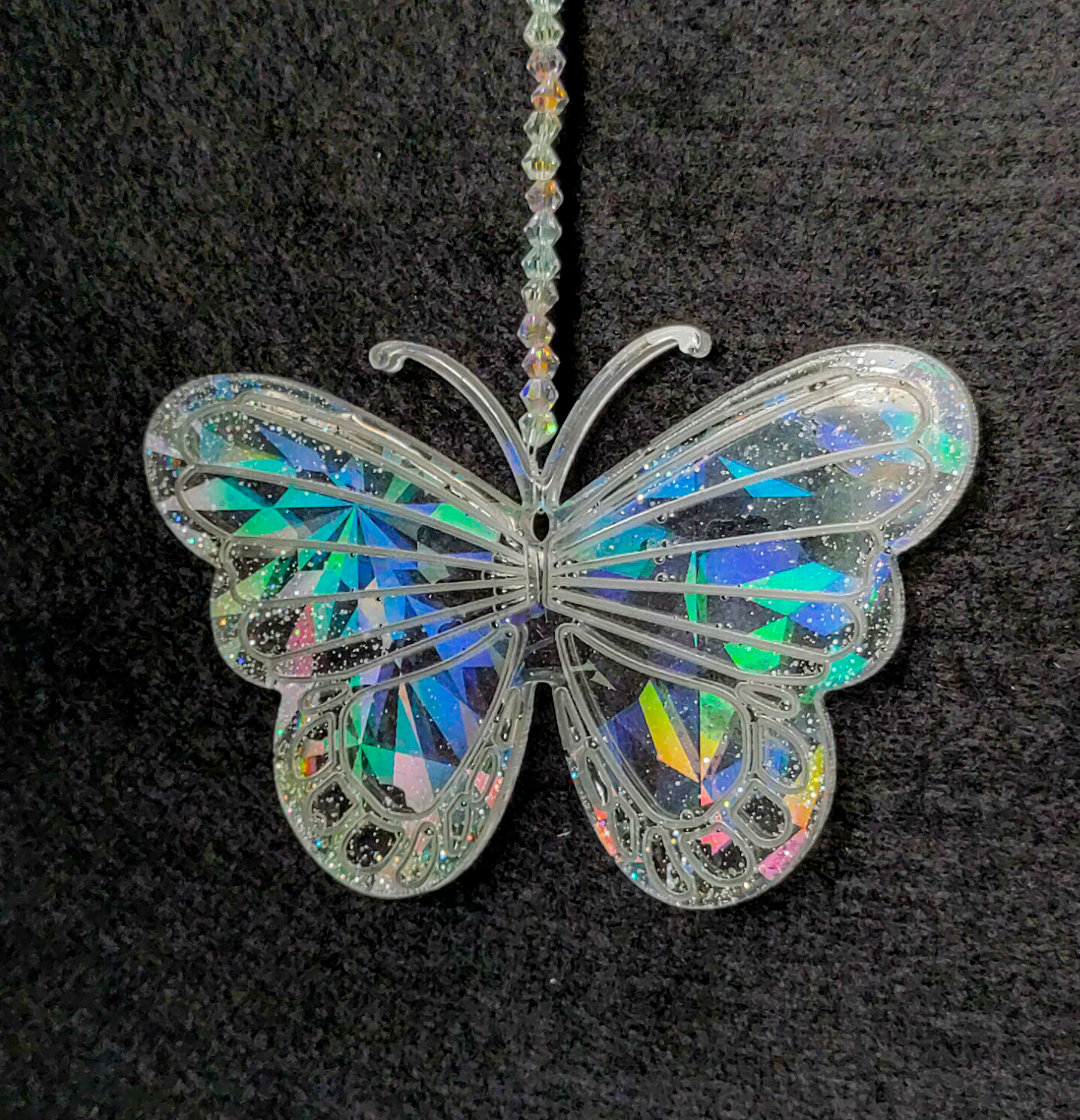 Holographic Butterfly Suncatcher Medium with Rounded Wings, Clear